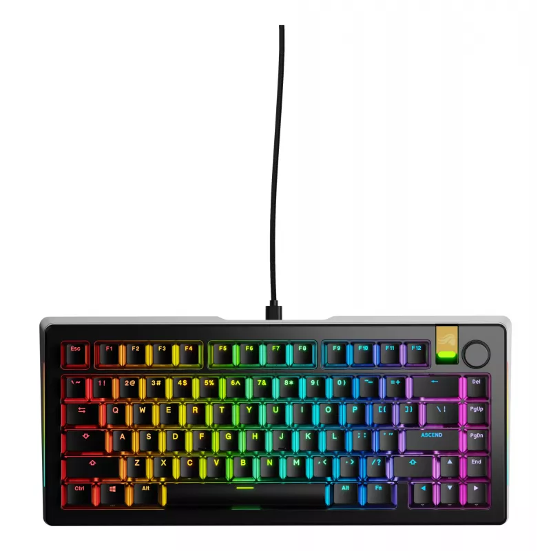 Klawiatura mechaniczna do gier GLORIOUS GMMK 3 PRO HE 75% przewodowa USB, QWERTY, RGB, czarna
