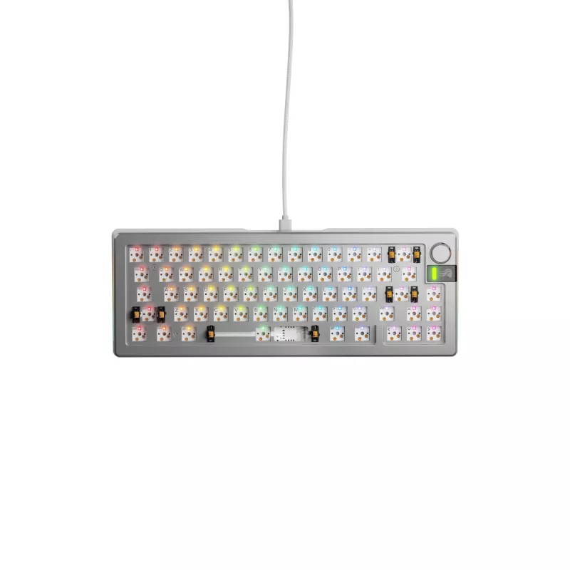 Klawiatura mechaniczna GLORIOUS GMMK 3 PRO 65% Barebones Wired srebrny — 65% USB RGB, kabel 2 m