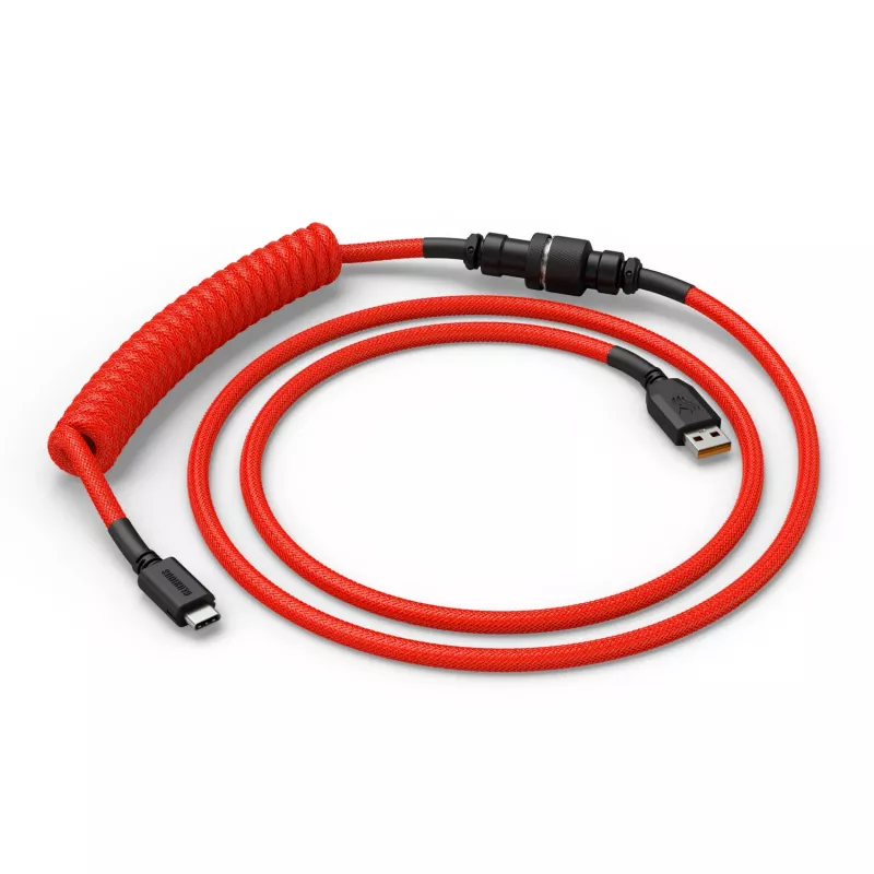Zwinięty kabel USB GLORIOUS dla GMMK Crimson czerwony — odłączany kabel do klawiatury, zwinięta konstrukcja