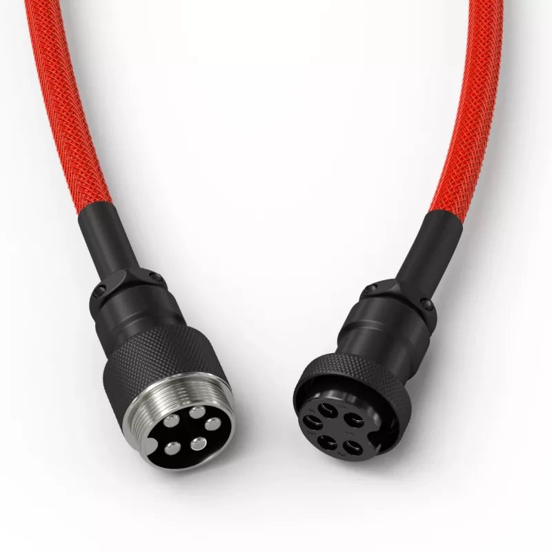 Zwinięty kabel USB GLORIOUS dla GMMK Crimson czerwony — odłączany kabel do klawiatury, zwinięta konstrukcja