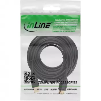 Przedłużający kabel USB 2.0 InLine Type A męski/żeński, pozłacany, czarny, 2 m