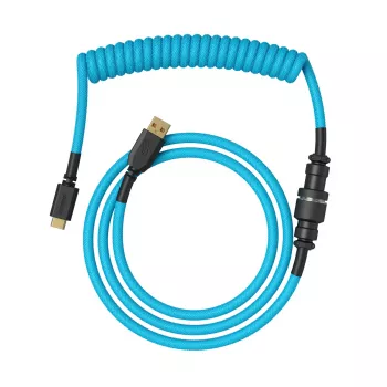 Kabel USB zwijany GLORIOUS GMMK Electric niebieski — Odłączany kabel do klawiatury, złącza kątowe