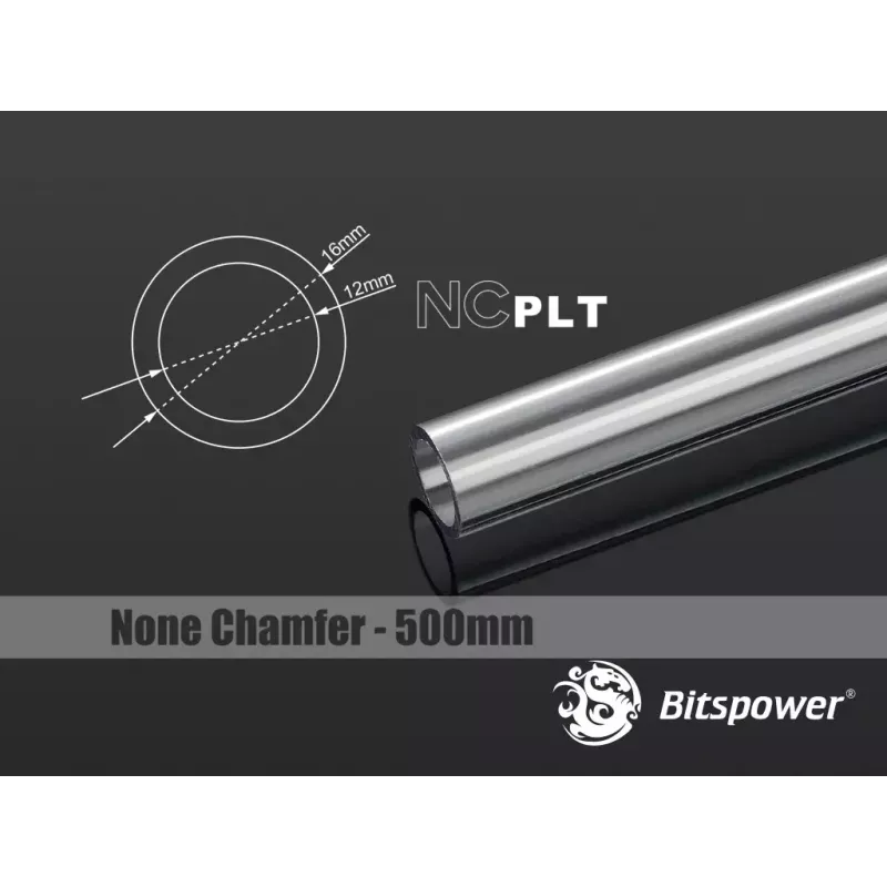 Część układu chłodzenia komputera BitsPower BP-NCPLT16-L500 — przezroczysta tuleja na przewód chłodziwa, kompatybilna z Bitspower EML16