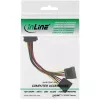 Kabel zasilający Y SATA InLine, gniazdo SATA / 2x wtyk SATA, 0,15 m