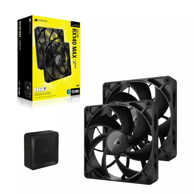 Wentylator Corsair iCUE LINK RX140 MAX 14 cm Czarny 300-1600 RPM
