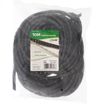 InLine Spiralna taśma do wiązania 10 m, czarna, 10 mm, Czarny, 1 cm, 169 g, 200 mm, 210 mm, 50 mm