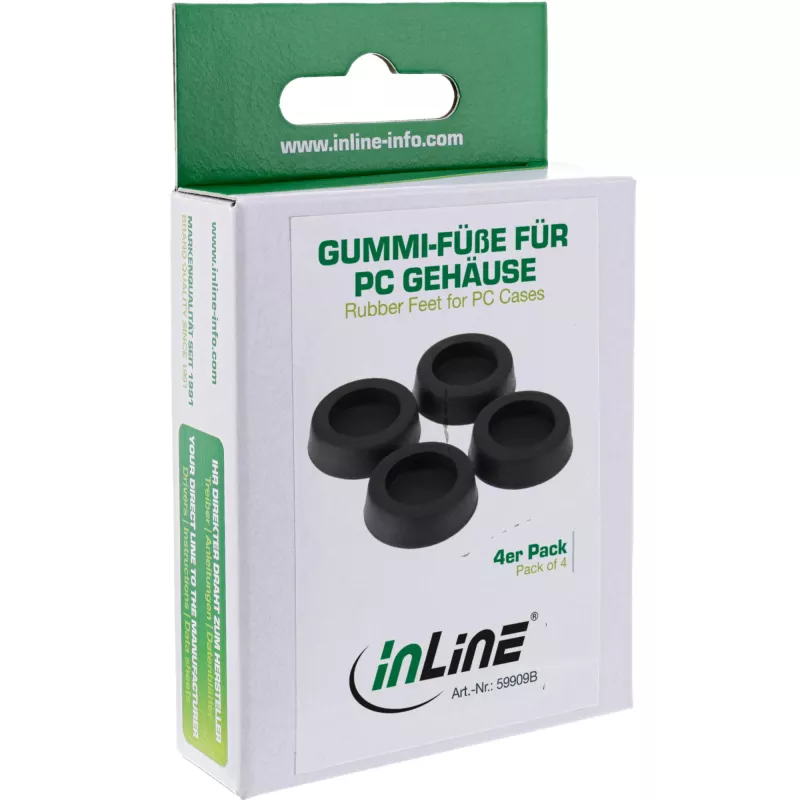 Nóżki gumowe InLine do obudów PC i serwerów 4 szt. czarne