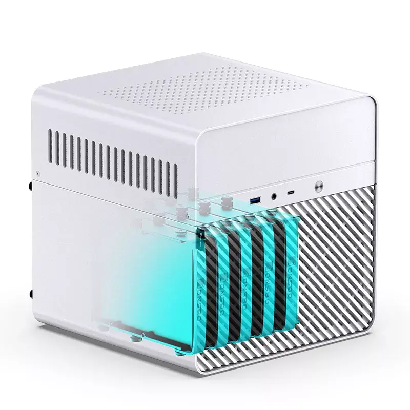 Obudowa PC Jonsbo N2 Cube Biała SFX Wentylatory 120mm 2.5 3.5 HDD