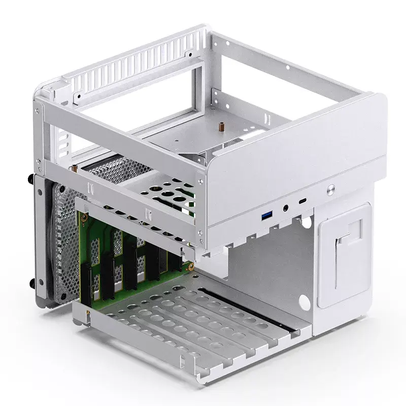 Obudowa PC Jonsbo N2 Cube Biała SFX Wentylatory 120mm 2.5 3.5 HDD