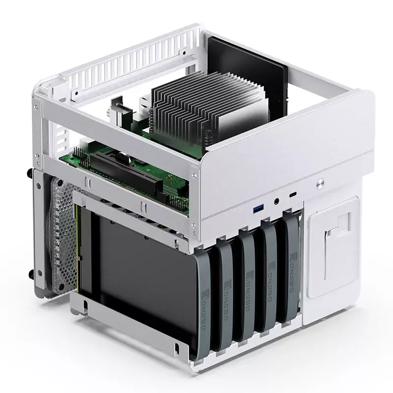 Obudowa PC Jonsbo N2 Cube Biała SFX Wentylatory 120mm 2.5 3.5 HDD