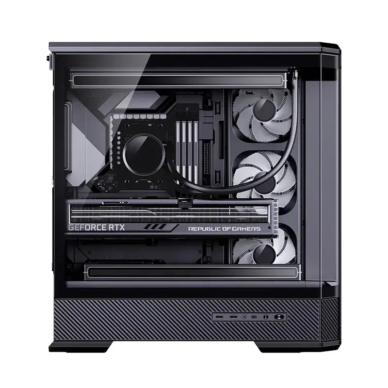 Obudowa komputera Jonsbo D400 Midi Tower ATX szkło hartowane - czarna