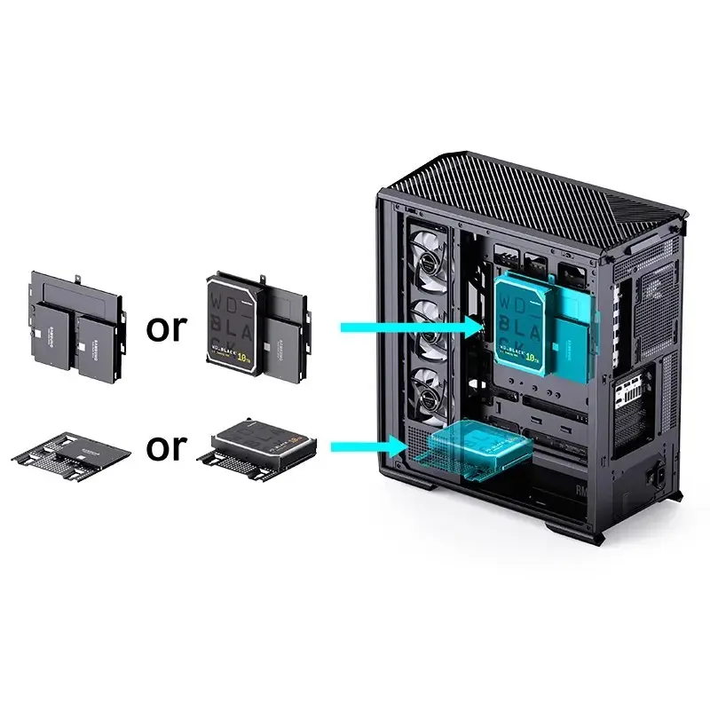 Obudowa komputera Jonsbo D400 Midi Tower ATX szkło hartowane - czarna