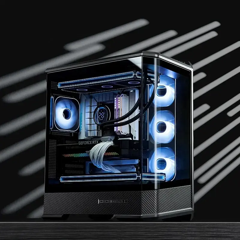 Obudowa komputera Jonsbo D400 Midi Tower ATX szkło hartowane - czarna