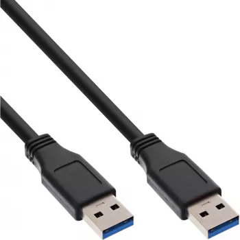 InLine USB 3.2 Gen.1 Kabel Typ A męski / A męski, czarny, 0,3m
