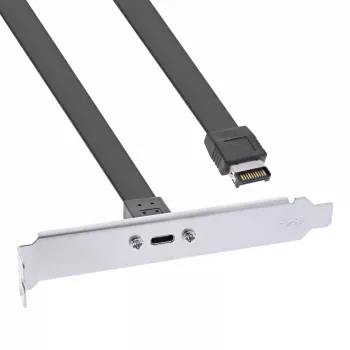 Wspornik gniazda PCI InLine, USB-C na USB 3.2 panel przedni Key-A wewnętrzny, 0,5 m