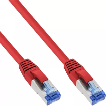 InLine Patch kabel S/FTP PiMF Cat.6A bezhalogenowy 500MHz czerwony 3m