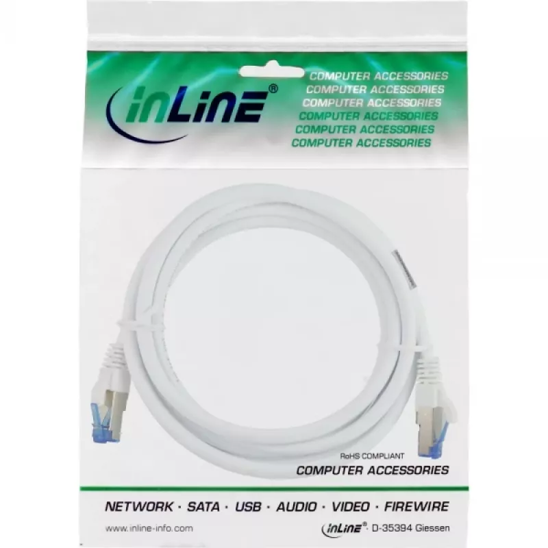 InLine Patch kabel S/FTP PiMF Cat.6A halogen free 500MHz biały 1.5m