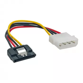 adapter kablowya zasilania InLine SATA 4-pin Molex / 15-pin SATA z zatrzaskiem 0,15 m