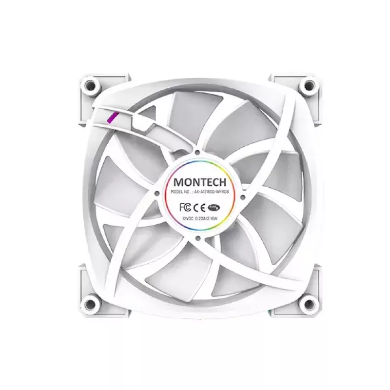 Moduł wentylatora Montech AX120 PWM 120mm 12V 3-pin 4-pin biały