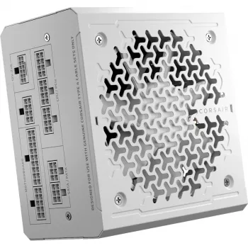Zasilacz CORSAIR RMe Series RM1000e — 1000 W, ATX 3.1, 80 PLUS Gold, w pełni modułowy, biały, wentylator 120 mm