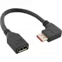InLine DisplayPort 1.4 adapter kablowya M/F, 8K4K, kątowy right, Czarny/gold