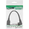 InLine DisplayPort 1.4 adapter kablowya M/F, 8K4K, kątowy right, Czarny/gold