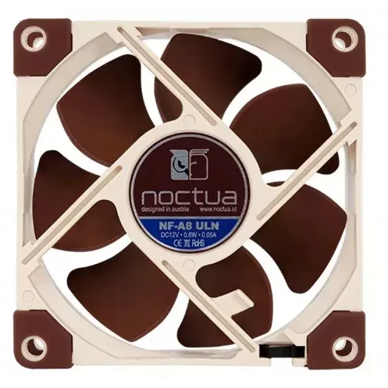 Noctua NF-A8 ULN — wentylator obudowy 80 mm, 12 V, 1100–1400 RPM, 34,8 m³/h, 0,6 W, 6,5–10,4 dB