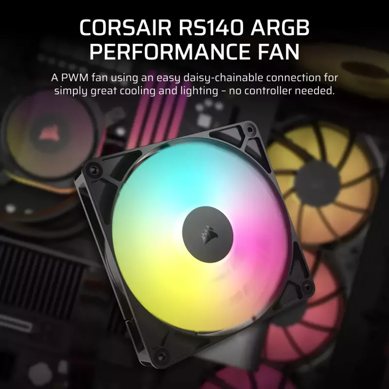Wentylator Corsair RS140 ARGB 14 cm Czarny 330–1700 RPM