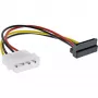 Kabel zasilający SATA InLine 1x 4-pin żeński / 15-pin SATA, pod kątem do góry 29670X