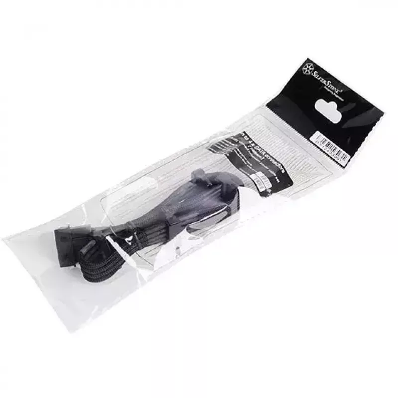 Kabel Silverstone SST-PP07-BTSB 0.3m Molex 4p do 4xSATA