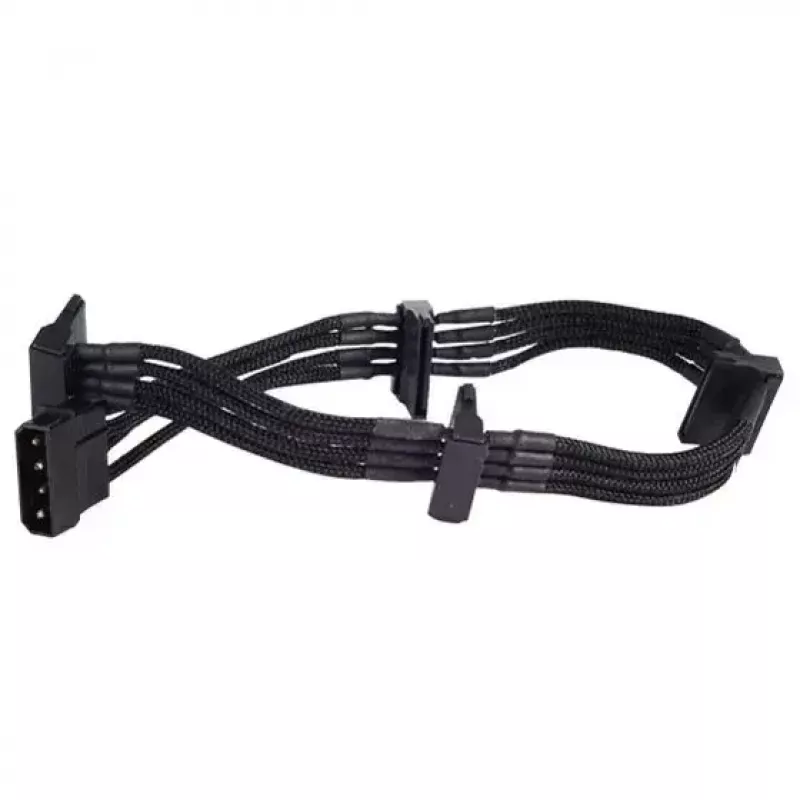 Kabel Silverstone SST-PP07-BTSB 0.3m Molex 4p do 4xSATA
