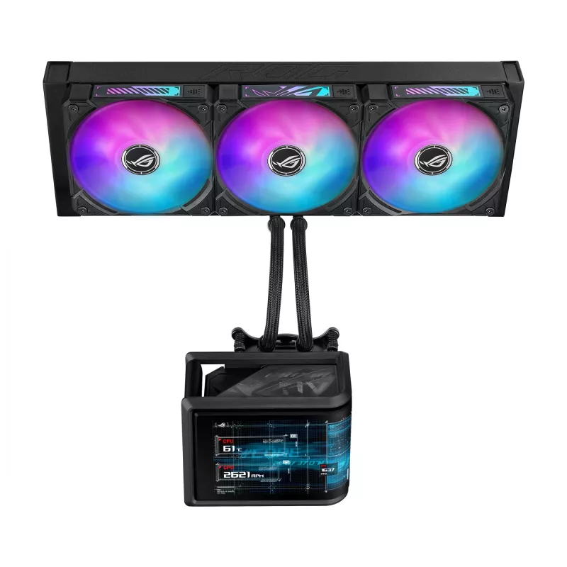 Chłodzenie cieczą All-in-one ASUS ROG Ryuo IV SLC 360 ARGB — wentylatory 120 mm, chłodnica 360 mm, czarny