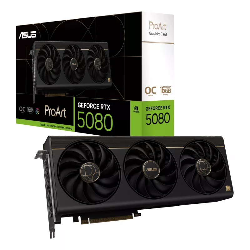 Karta graficzna ASUS GeForce RTX 5080 16 GB GDDR7 PCIe 5.0, 256-bit, OC, 3 wentylatory, 304 mm