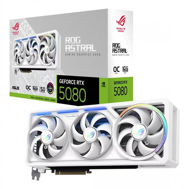 ASUS ROG Astral RTX5080-O16G-biały NVIDIA GeForce RTX 5080 16 GB GDDR7