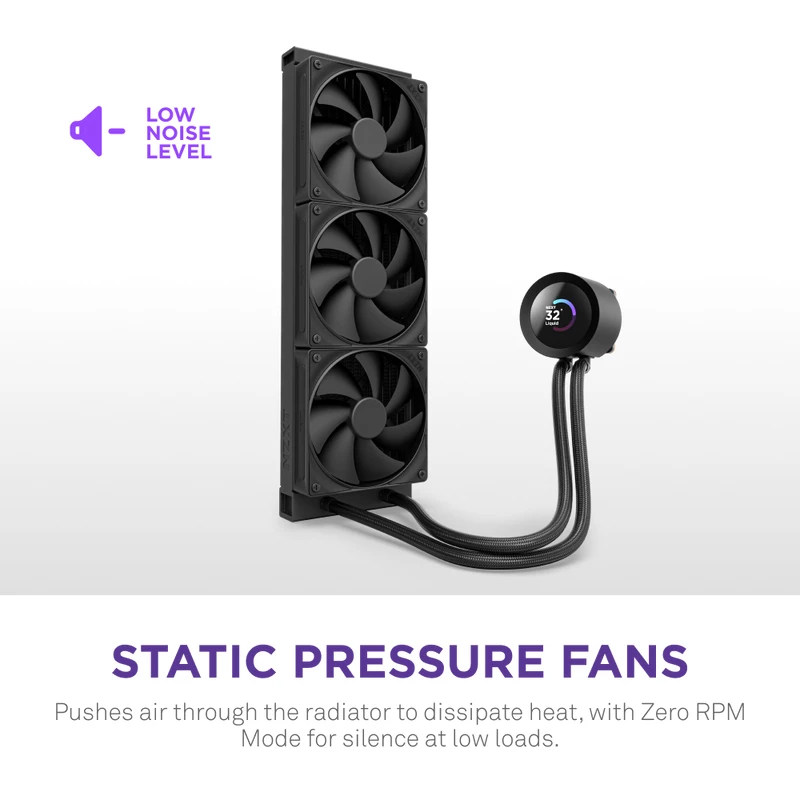 Wielofunkcyjna chłodnica cieczy NZXT Kraken Plus 360 12 cm czarna z łożyskiem fluid dynamicznym