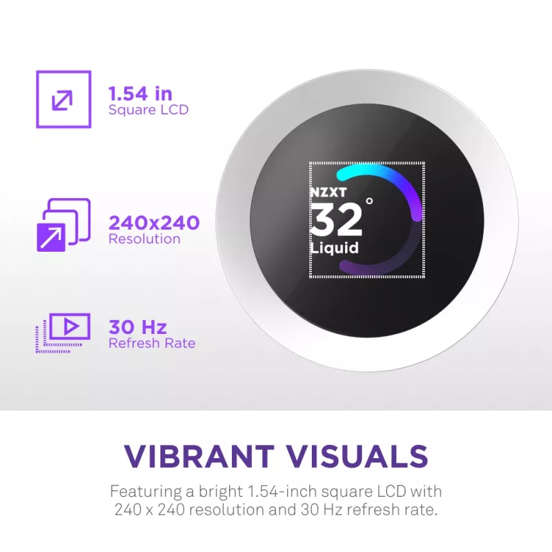 Wszechstronna chłodnica cieczy do procesora NZXT Kraken Plus RGB 240 — wentylatory 120 mm, łożysko FDB, biała