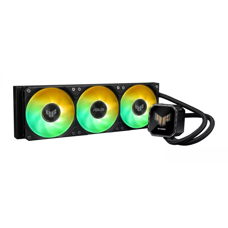 Chłodzenie cieczą typu all-in-one ASUS TUF Gaming LC III 360 ARGB LCD — chłodnica 360 mm, 3 wentylatory 120 mm, Socket AM5/AM4/LGA1700/LGA1200, czarny