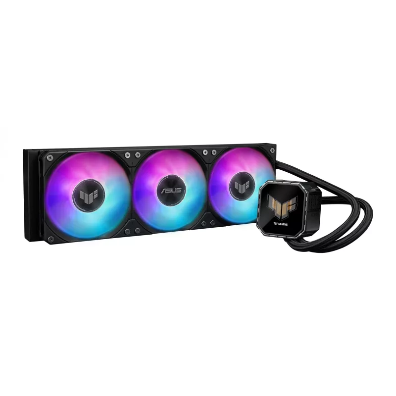 Chłodzenie cieczą typu all-in-one ASUS TUF Gaming LC III 360 ARGB LCD — chłodnica 360 mm, 3 wentylatory 120 mm, Socket AM5/AM4/LGA1700/LGA1200, czarny