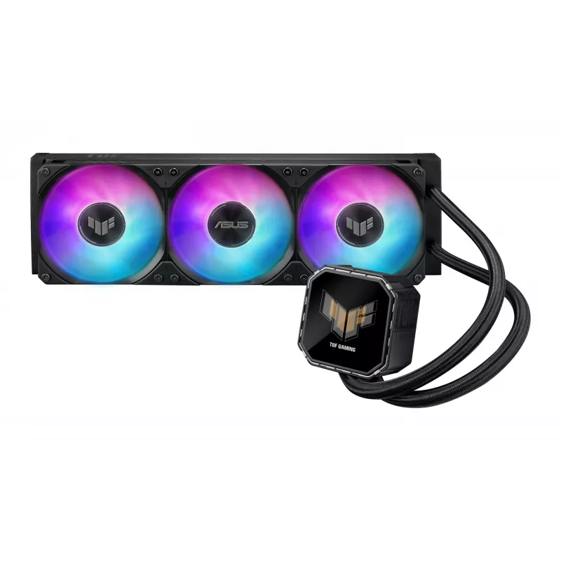 Chłodzenie cieczą typu all-in-one ASUS TUF Gaming LC III 360 ARGB LCD — chłodnica 360 mm, 3 wentylatory 120 mm, Socket AM5/AM4/LGA1700/LGA1200, czarny