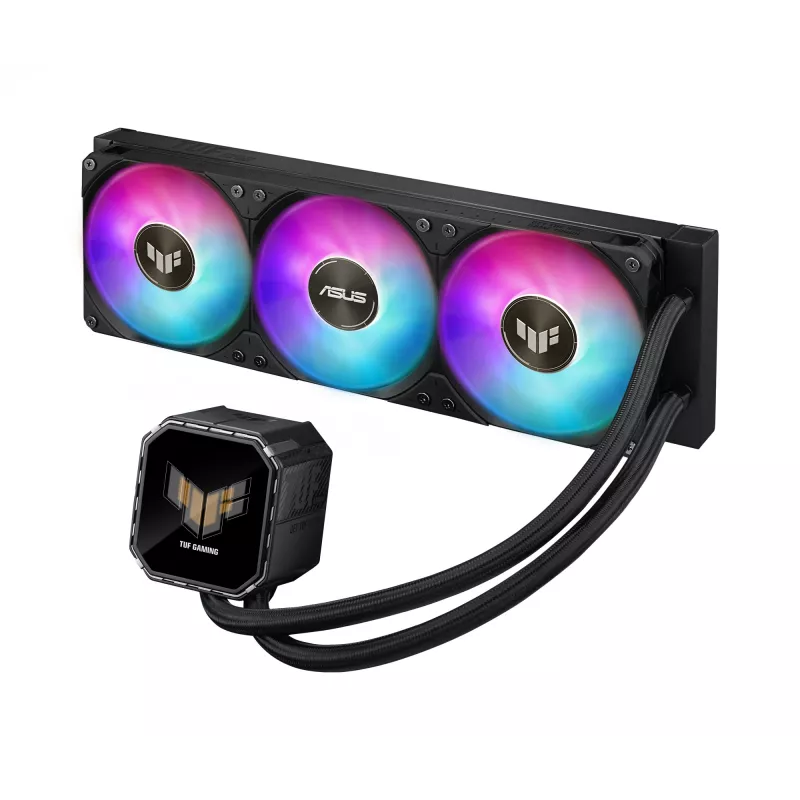 Chłodzenie cieczą typu all-in-one ASUS TUF Gaming LC III 360 ARGB LCD — chłodnica 360 mm, 3 wentylatory 120 mm, Socket AM5/AM4/LGA1700/LGA1200, czarny