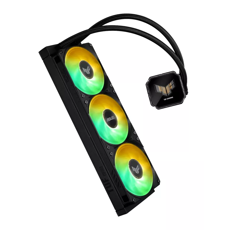 Chłodzenie cieczą typu all-in-one ASUS TUF Gaming LC III 360 ARGB LCD — chłodnica 360 mm, 3 wentylatory 120 mm, Socket AM5/AM4/LGA1700/LGA1200, czarny
