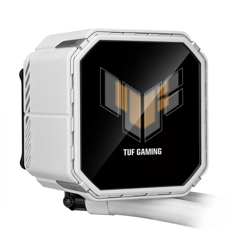 All-in-one liquid cooler ASUS TUF Gaming LC III 360 ARGB LCD biały Edition — 360 mm radiator, 3×120 mm PWM fans, LCD display, biały