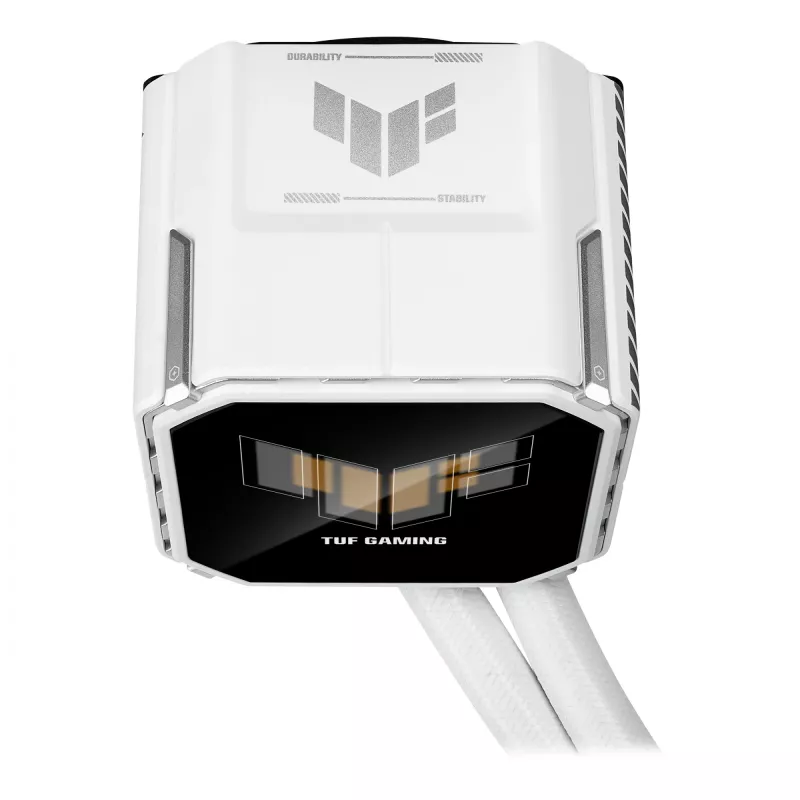 All-in-one liquid cooler ASUS TUF Gaming LC III 360 ARGB LCD biały Edition — 360 mm radiator, 3×120 mm PWM fans, LCD display, biały