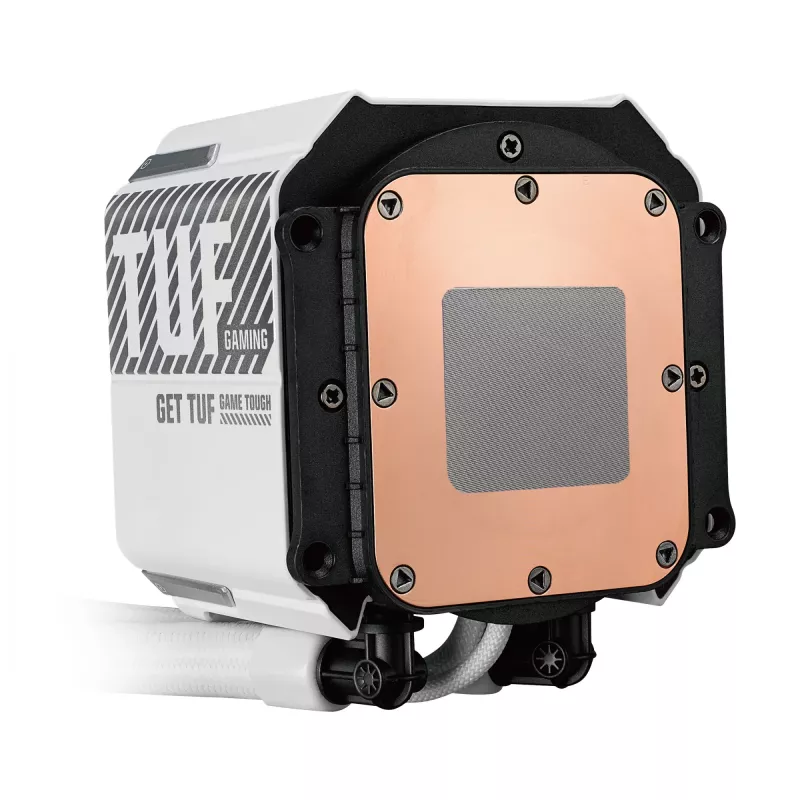 All-in-one liquid cooler ASUS TUF Gaming LC III 360 ARGB LCD biały Edition — 360 mm radiator, 3×120 mm PWM fans, LCD display, biały