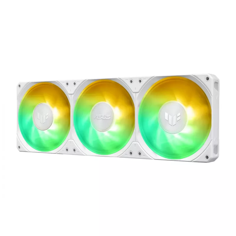 All-in-one liquid cooler ASUS TUF Gaming LC III 360 ARGB LCD biały Edition — 360 mm radiator, 3×120 mm PWM fans, LCD display, biały