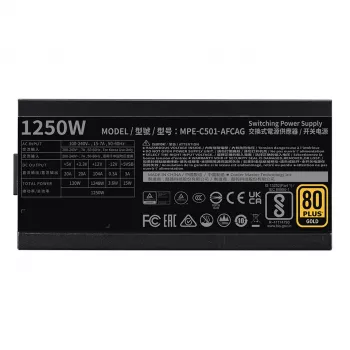 COOLER MASTER Zasilacz Mwe 1250 V2 Gold Full Modular 1250w ATX Czarny