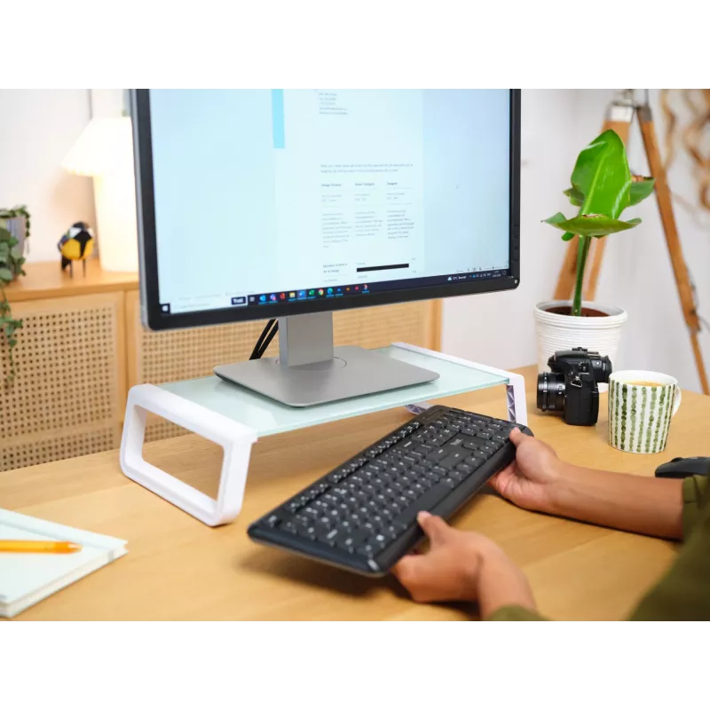 Trust 25351 uchwyt / stojak na monitor biurkowy Transparentny, Biały