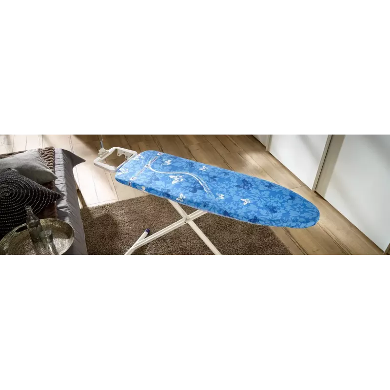 Pikowana nakładka na deskę do prasowania Leifheit 71606 — bawełna/poliester/poliuretan, pasuje do 1250×400 mm, niebieska
