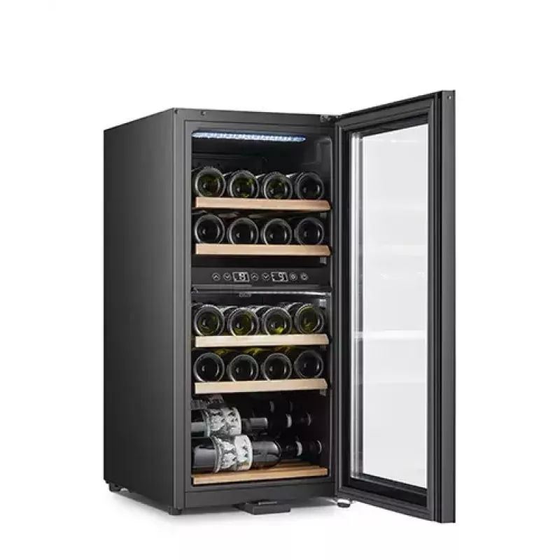 Termoelektryczna chłodziarka do wina Adler AD 8080, wolnostojąca, czarna, 24 butelki, 2 strefy, 60 l, sterowanie dotykowe