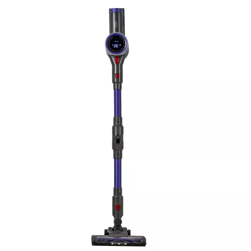 Odkurzacz bezprzewodowy Adler AD 7061 Allergy-friendly PRO — akumulator 22,2 V, czas pracy 30 min, bezworkowy pojemnik na kurz 0,8 l, filtracja EPA12/HEPA13, moc maks. 350 W, czarny